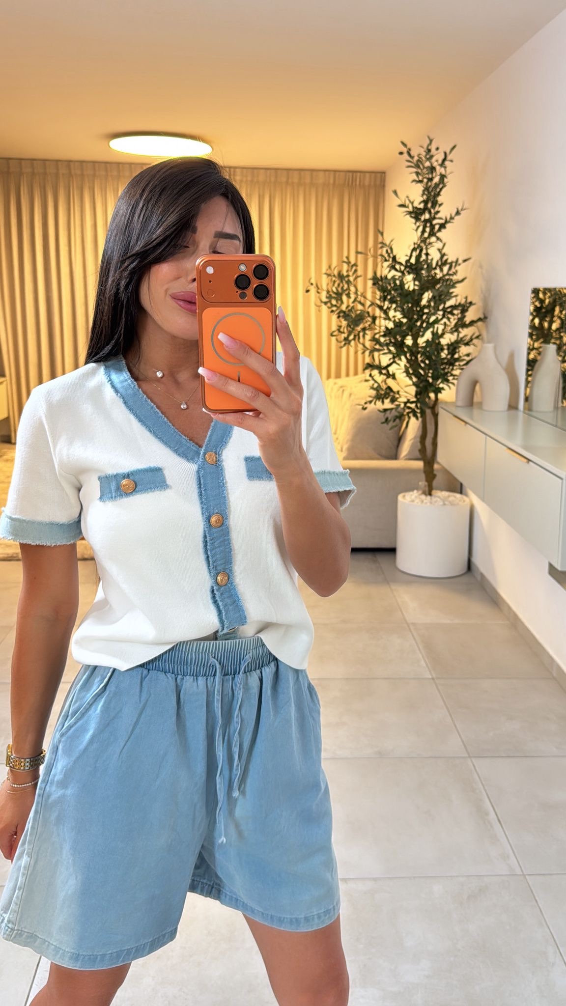 חליפת שורט בשילוב ג'ינס לנשים חליפת ערב לנשים חליפה שורט בשילוב ג'ינס
